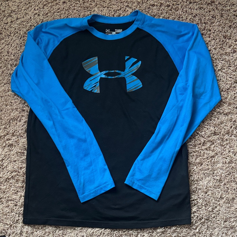 Under Armour Boy’s Black and Blue Long Sleeve Tee
